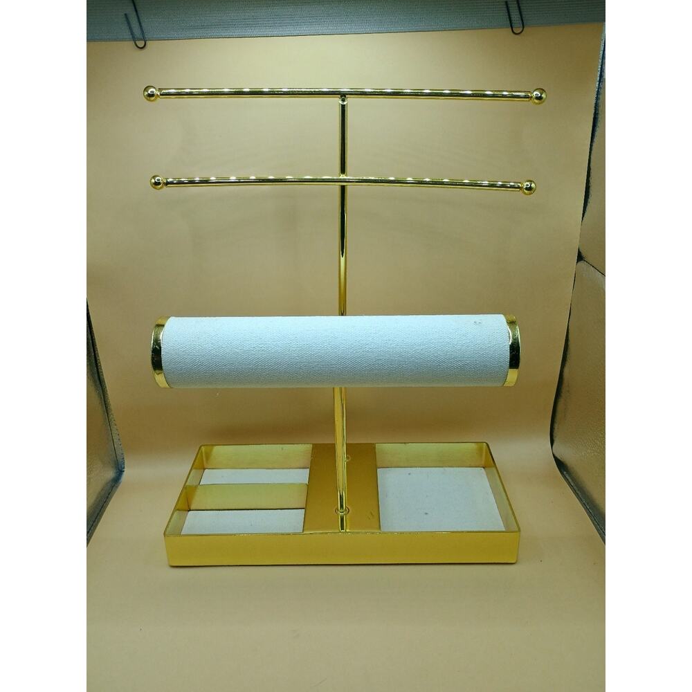 Necklace and Bracelet Standing Organizer Jewelry Box - A New Day Gold/Cream
